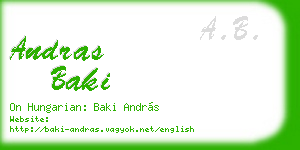 andras baki business card