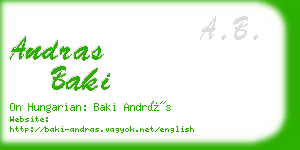 andras baki business card